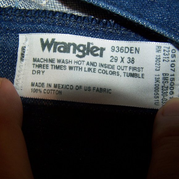 WRANGLER 936DEN 29 x 38" LONG BLUE JEANS S3447 - Picture 7 of 9
